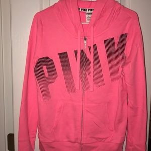 Pink Victoria Secret zip-up hoodie jacket